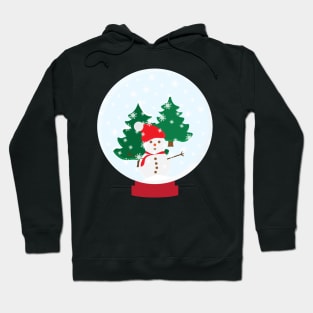 Snow Globe With Snow Man and Trees Hoodie